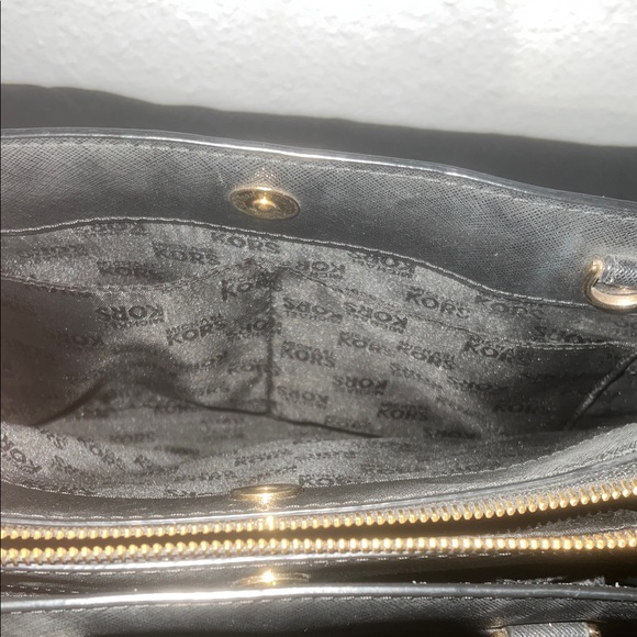 Michael Kors Black Satchel with Gold Accents - Picture 6 of 8